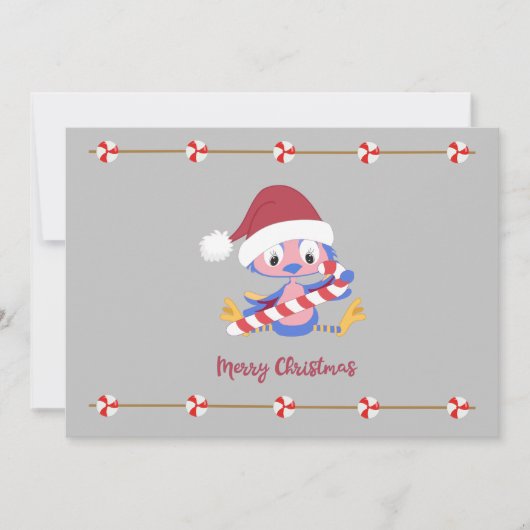 クリスマスブルーバードキャンディデコーカスタマイズ可能文字 シーズンカード (正面)