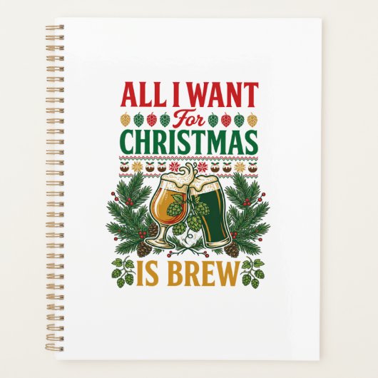 クリスマスブルーパイン・ホップスのビールグラス プランナー手帳 (正面)