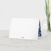 クリスマスブルーパターンサンタ格言 シーズンカード (裏面)