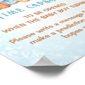 クリスマスブルーベビーシャワーゲームタイムカプセルサイン ポスター (角)