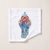 クリスマスブルーホワイトジンジャーのジャータオルセット バスタオルセット (ウォッシュタオル)