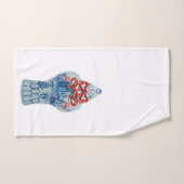 クリスマスブルーホワイトジンジャーのジャータオルセット バスタオルセット (ハンドタオル)