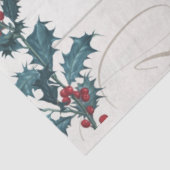 クリスマスブルーホワイトホリーパインビーチコテージウッド 薄葉紙 (詳細)