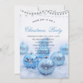 クリスマスブルーボール、星クリスマス会社のパーティー 招待状 (正面)