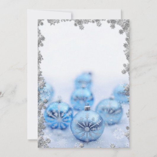 クリスマスブルーボール、星クリスマス会社のパーティー 招待状 (裏面)