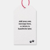 クリスマスブルーメルルフランスのブルドッグ ギフトタグ (裏面)