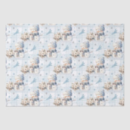 クリスマスブルーリトル雪だるま 薄葉紙