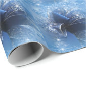 クリスマスブルーリボンラッピング紙 ラッピングペーパー (ロールコーナー)