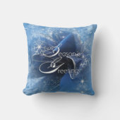 クリスマスブルーリボン装飾用クッション クッション (正面)