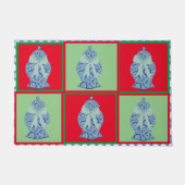 クリスマスブルーレッドジンジャージャースジャームモザイク ドアマット (正面)