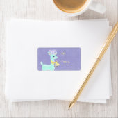 クリスマスブルーヴィンテージトナカイのステッカーギフトラベル ラベル (インサイチュ)