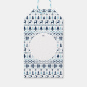 クリスマスブルー伝統的ギフトパーソナライズされたラベル ギフトタグ (裏面)