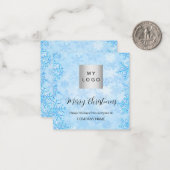 クリスマスブルー冬の雪ビジネスQRインスタグラム ノートカード (正面/裏面インサイチュ)