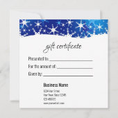 クリスマスブルー冬の雪片ギフト券 (裏面)