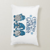 クリスマスブルー冬トリオチリンと私のノミー アクセントクッション (裏面(縦))