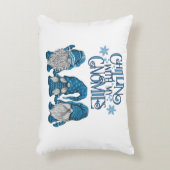 クリスマスブルー冬トリオチリンと私のノミー アクセントクッション (正面(垂直))