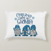 クリスマスブルー冬トリオチリンと私のノミー アクセントクッション (裏面)