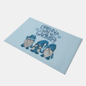 クリスマスブルー冬トリオチリンと私のノミー ドアマット (アングル)