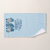 クリスマスブルー冬トリオチリンと私のノミー ハンドタオル (ハンドタオル)