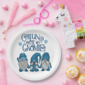 クリスマスブルー冬トリオチリンと私のノミー ペーパープレート (パーティー)