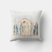 クリスマスブルー出生クリスチャンウォーター色 クッション (裏面)