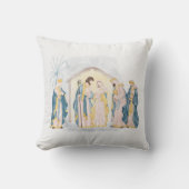 クリスマスブルー出生クリスチャンウォーター色 クッション (正面)
