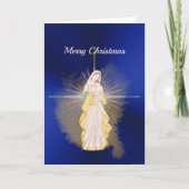 クリスマスブルー出生水彩 シーズンカード (正面)