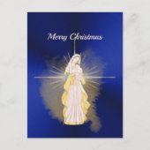 クリスマスブルー出生水彩 シーズンポストカード (正面)