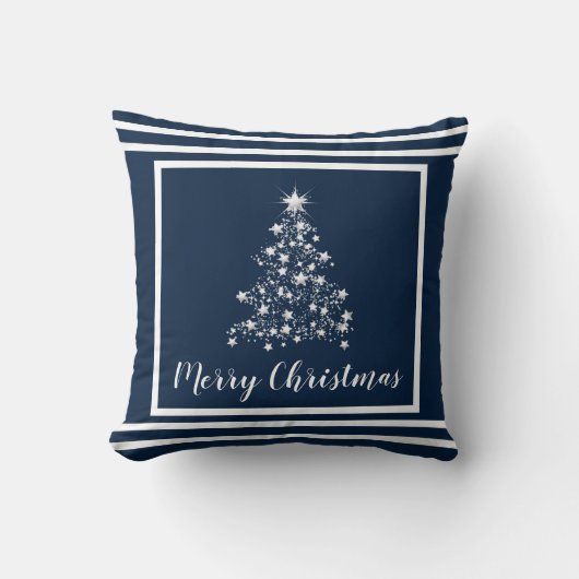 クリスマスブルー枕 クッション (正面)