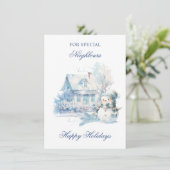 クリスマスブルー雪だるまハウスネイバーズ シーズンカード (スタンド正面)