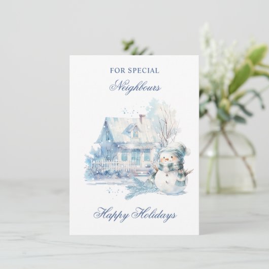クリスマスブルー雪だるまハウスネイバーズ シーズンカード (スタンド正面)