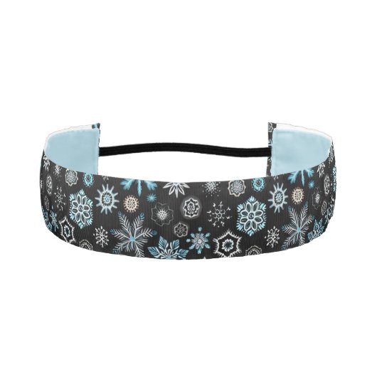 クリスマスブルー雪 アスレチックヘッドバンド (正面)
