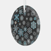 クリスマスブルー雪 ガラスオーナメント (正面左)