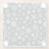 クリスマスブルー雪 ガラスコースター (裏面)