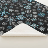 クリスマスブルー雪 シェルパブランケット (3/4)