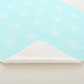 クリスマスブルー霜の降りたのスノーフレークのパターンの休日 シェルパブランケット (3/4)