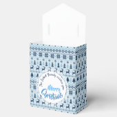 クリスマスブルー鹿のパタパーソナライズされたーンT好み フェイバーボックス (オープン)