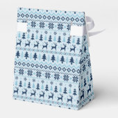 クリスマスブルー鹿のパタパーソナライズされたーンT好み フェイバーボックス (裏面サイド)