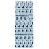 クリスマスブルー鹿パターパーソナライズされたンのワインギフト ワインギフトバッグ (裏面)