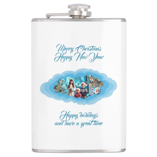 クリスマスブルー フラスク (正面)