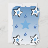 クリスマスブルー&ホワイトスターフラットグリーティングカード カード (正面)