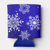 クリスマスブルー&ホワイトスノーフレークオーナメント 缶クーラー (裏面)