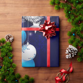 クリスマスブルー ラッピングペーパー