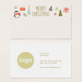 クリスマスブレスレットまたはネックレスロゴ表示カード (正面&裏面)