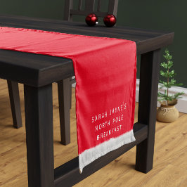 クリスマスブレックファーストレッド&ホワイトショートテーブルランナー ショートテーブルランナー