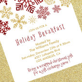 クリスマスブレックファースト招待状エレガントスノーフレーク 招待状