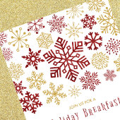 クリスマスブレックファースト招待状エレガントスノーフレーク 招待状