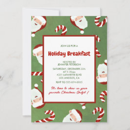 クリスマスブレックファースト招待状サンタバーリーシュガー 招待状