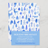 クリスマスブレックファースト招待状ビューティフルウォーターカラー 招待状 (正面/裏面)