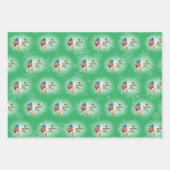 クリスマスブレンハイムカバリヤキングチャールズスパニエル犬 ラッピングペーパーシート (正面3)